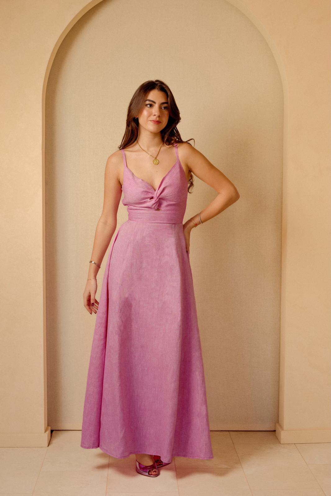 The Amalfi Bow Dress in Pink